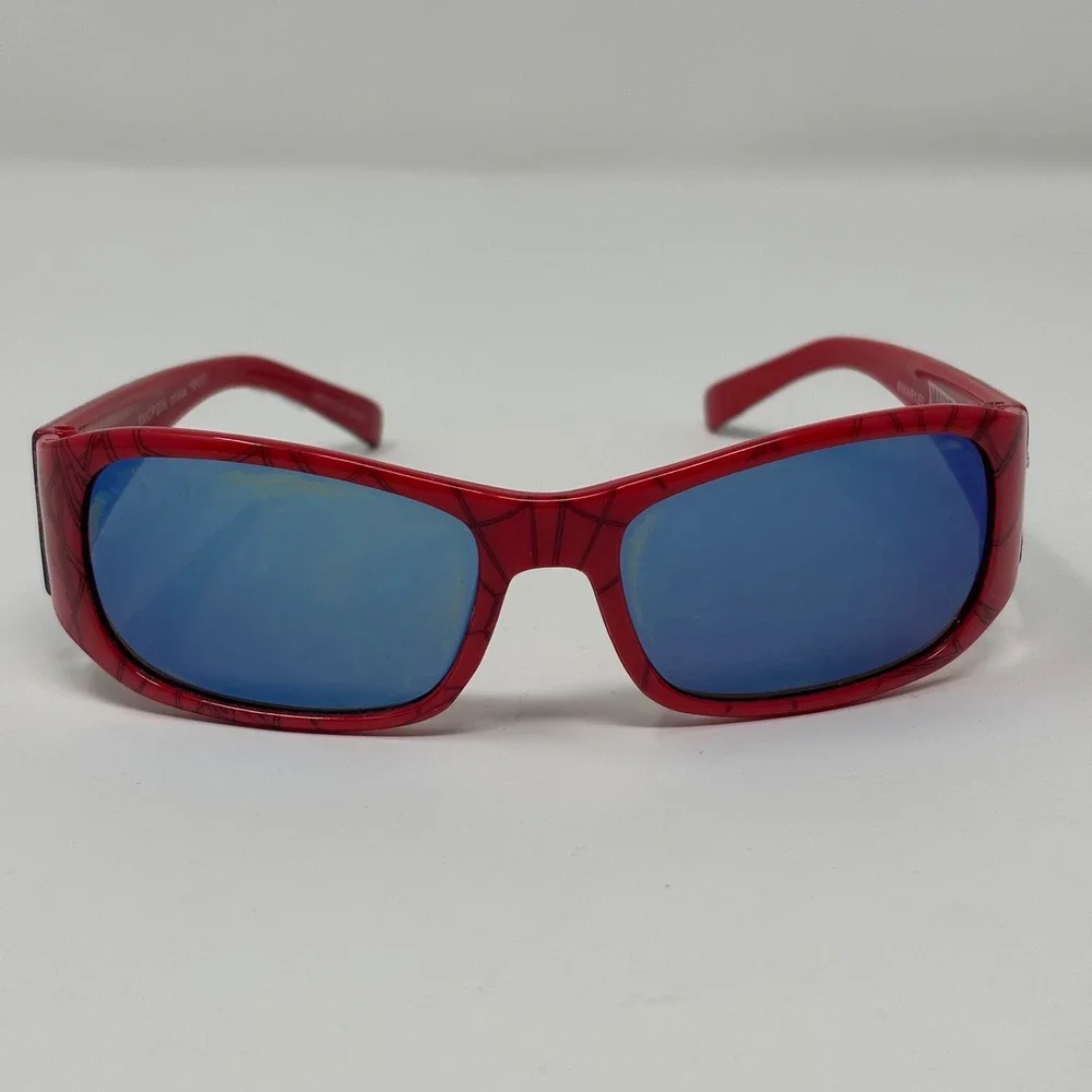 Marvel Spider Man Sunglasses Kids Red Web‎ Graphic Blue Tinted Lenses Superhero